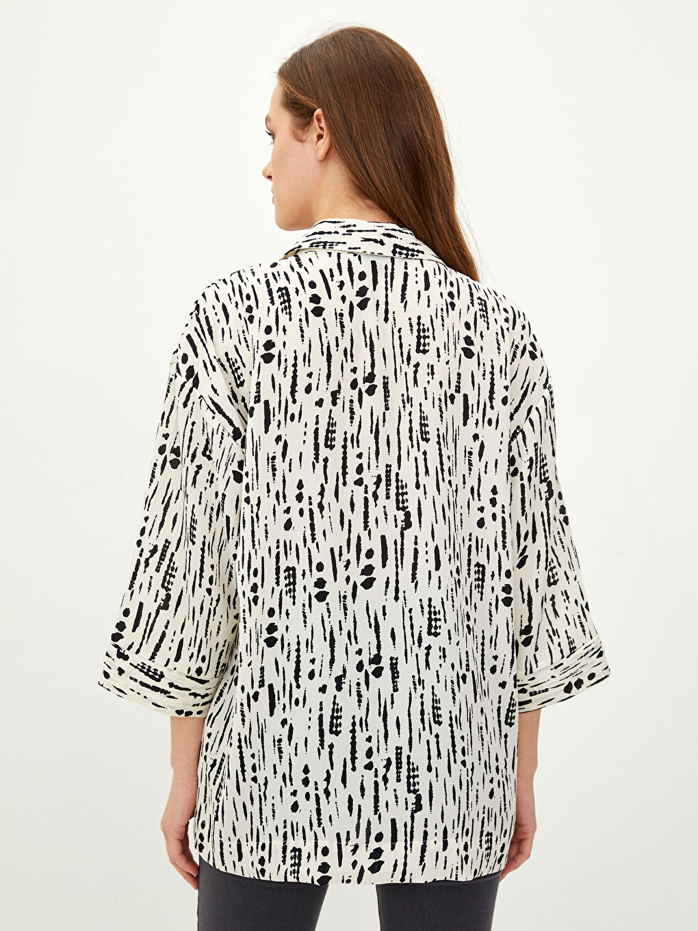 Chemise à Boutons sur le Devant à Motifs pour Femmes-4