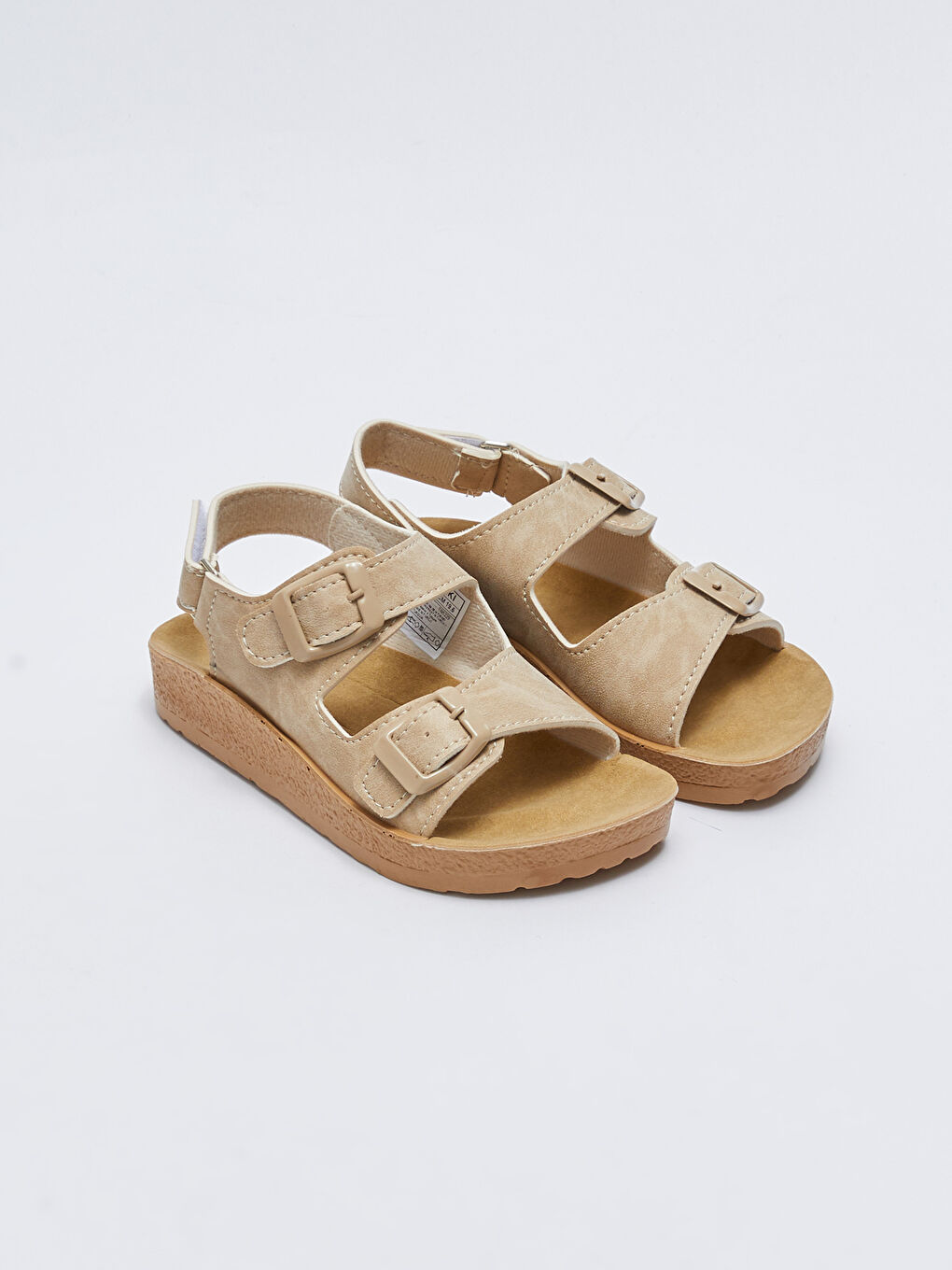 Bej Çift Bantlı Toka Detaylı Erkek Çocuk Sandalet