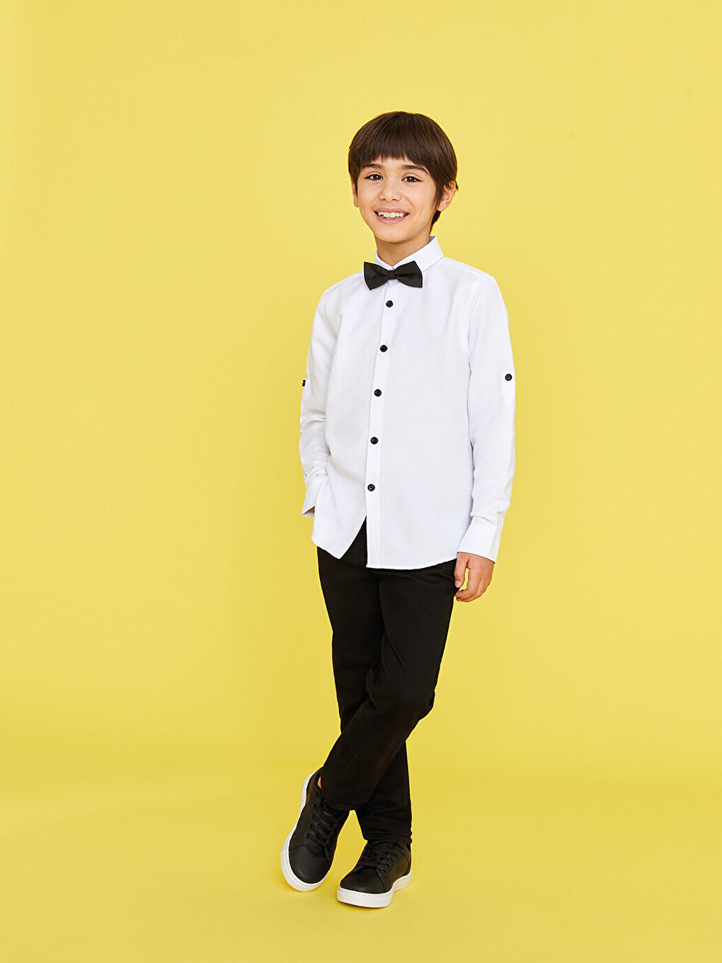 Leather Look Lace-up Boys Sneakers