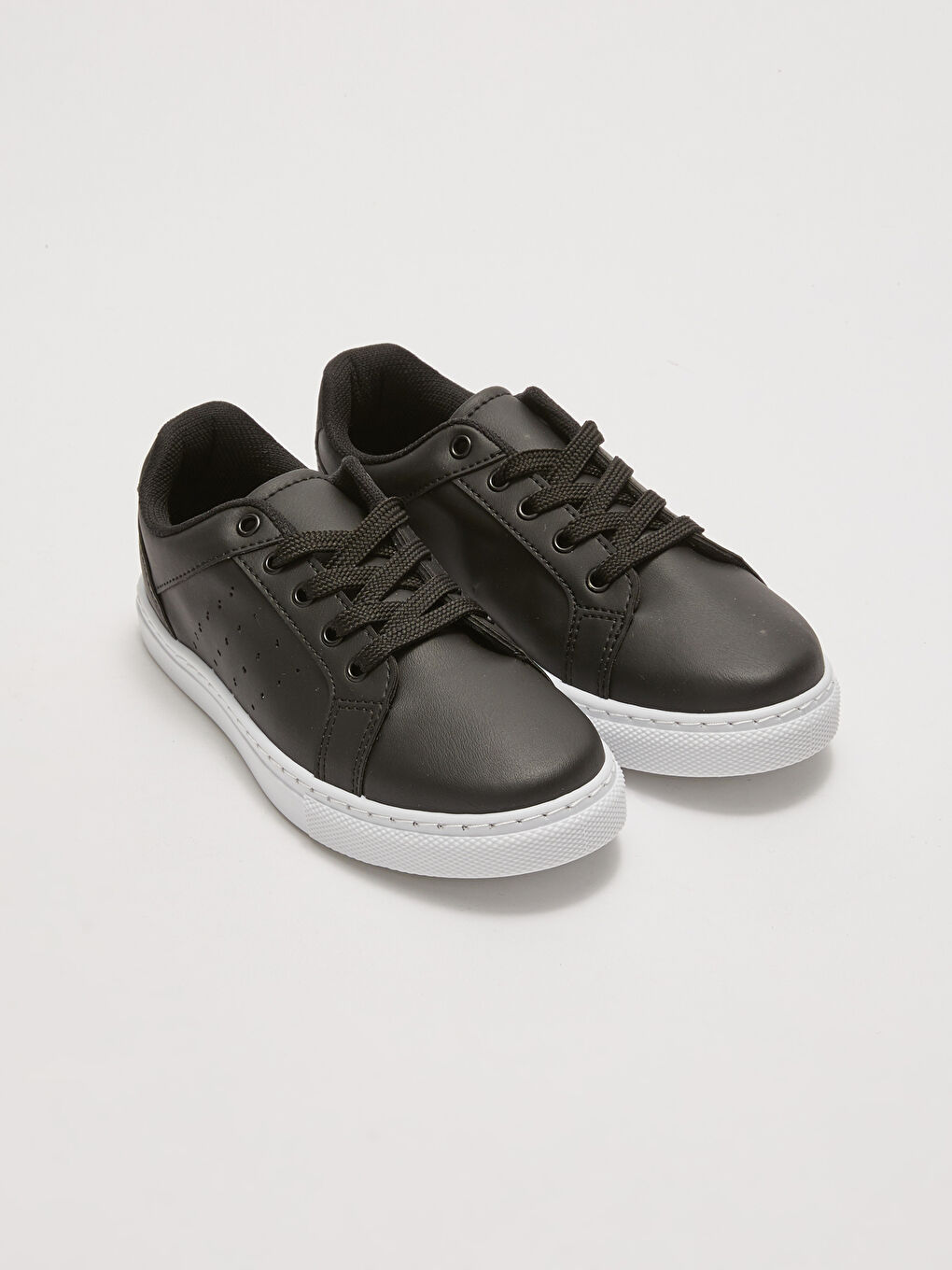 Leather Look Lace-up Boys Sneakers-1