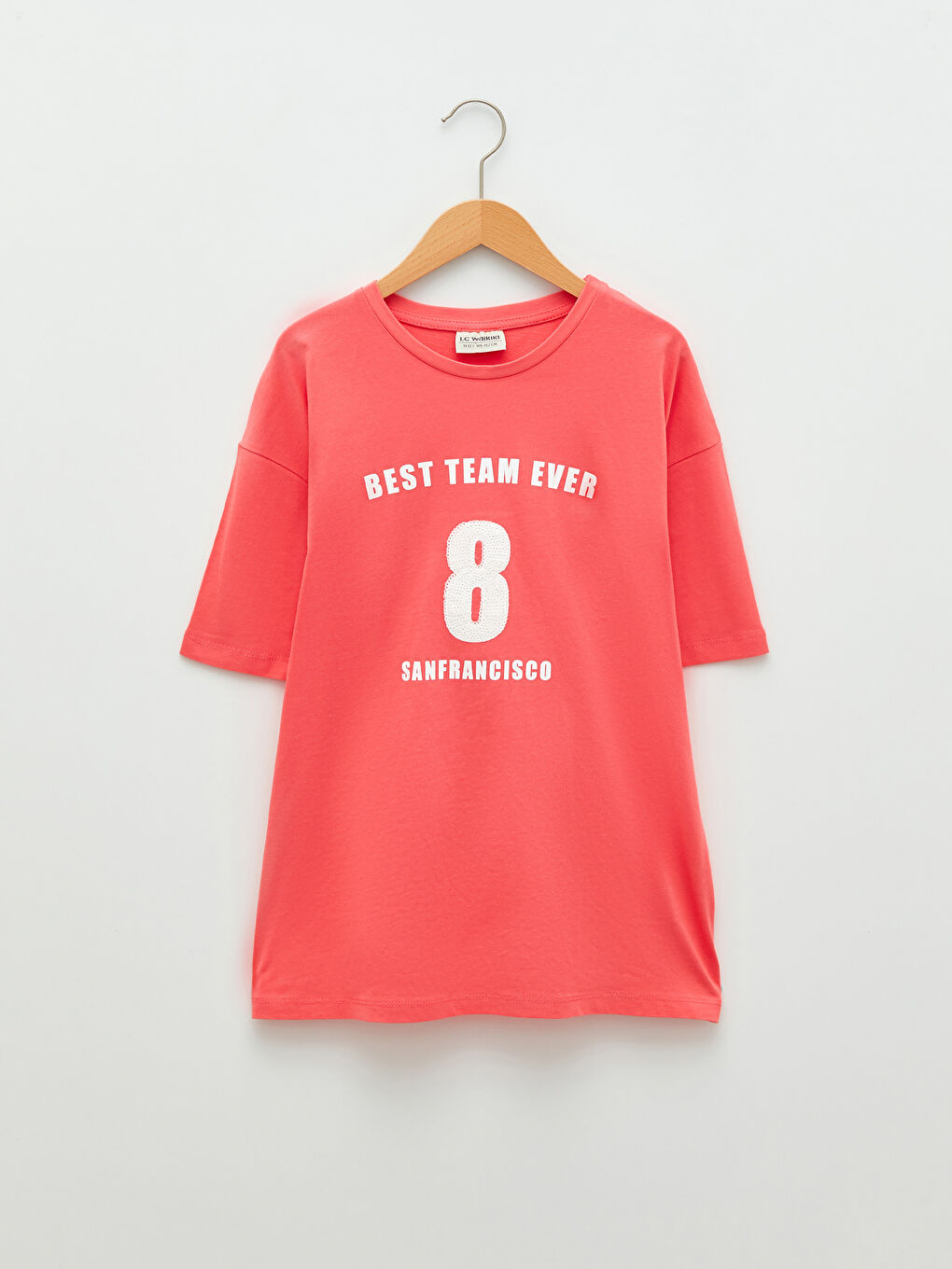 Crew Neck Printed Short Sleeve Cotton Girl T-shirt