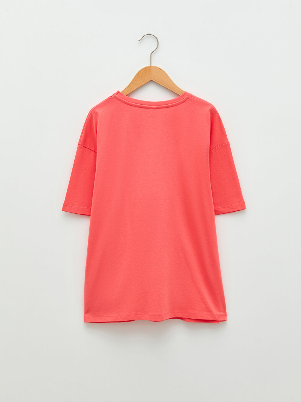 Crew Neck Printed Short Sleeve Cotton Girl T-shirt-1