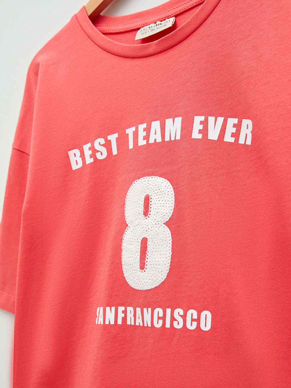 Crew Neck Printed Short Sleeve Cotton Girl T-shirt-2