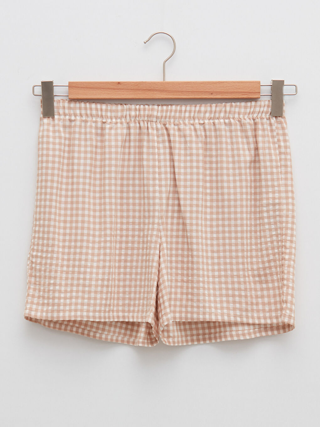 Shirt Collar Plaid Short Sleeve Gabardine Women's Pajamas Set-6