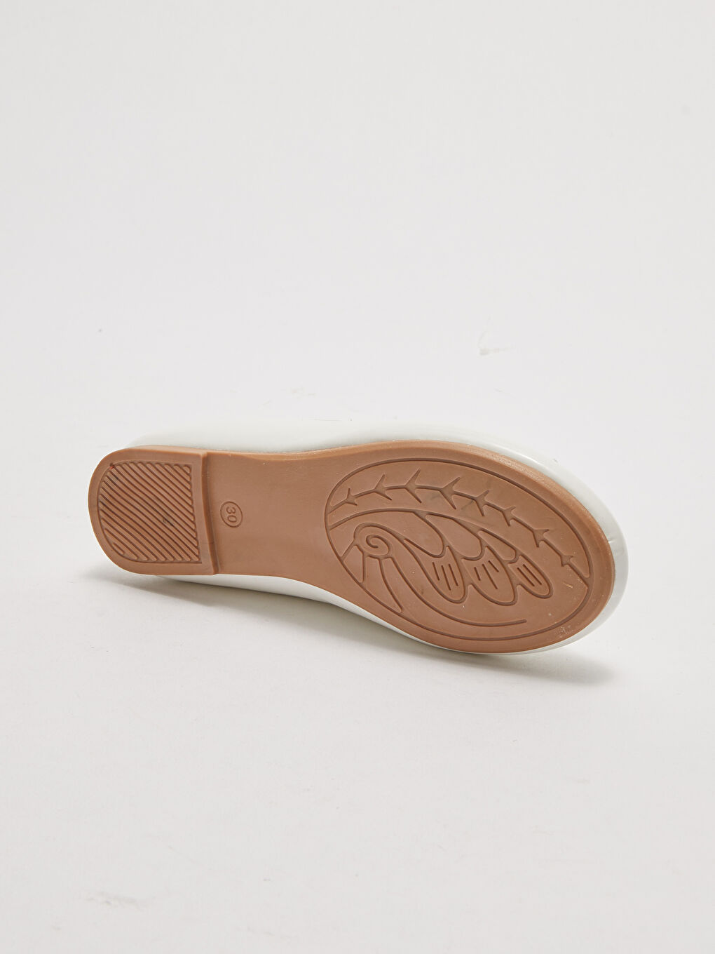 Beyaz Deri Görünümlü Fiyonk Detaylı Kız Çocuk Babet-4