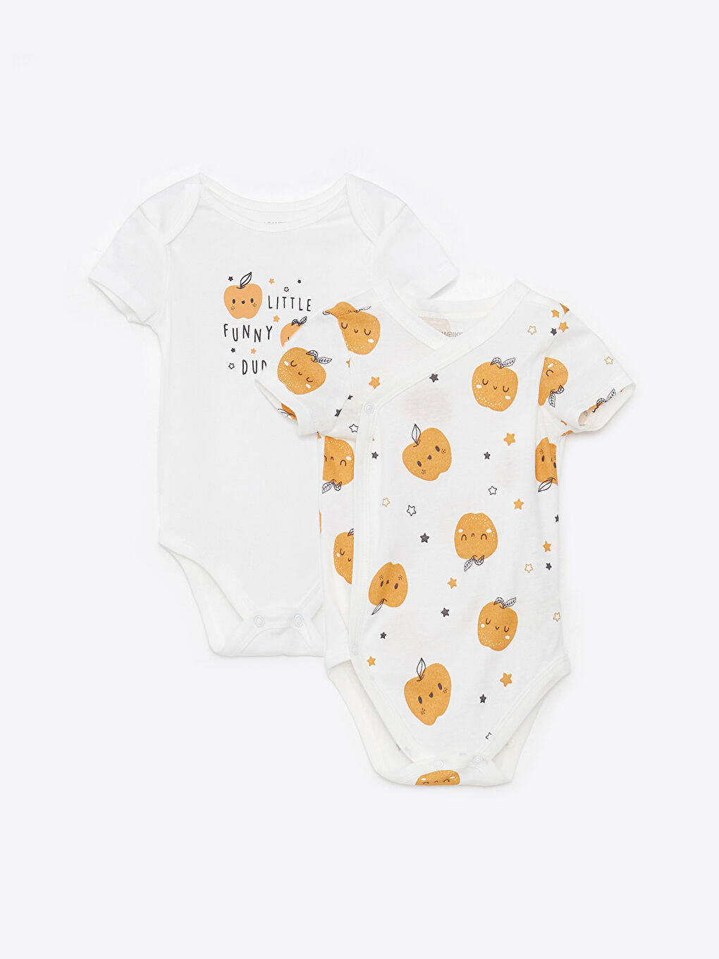 Crew Neck Short Sleeve Printed Baby Boy Bodysuit with Snap Crotch 2-Pack