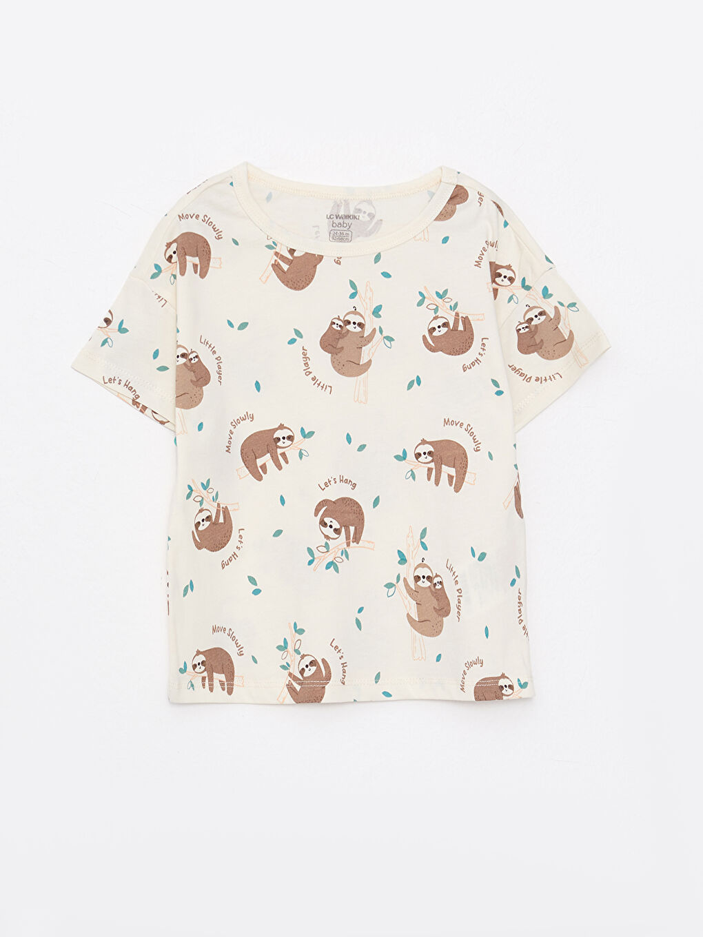 Crew Neck Short Sleeve Printed Cotton Baby Boy Pajamas Set-1