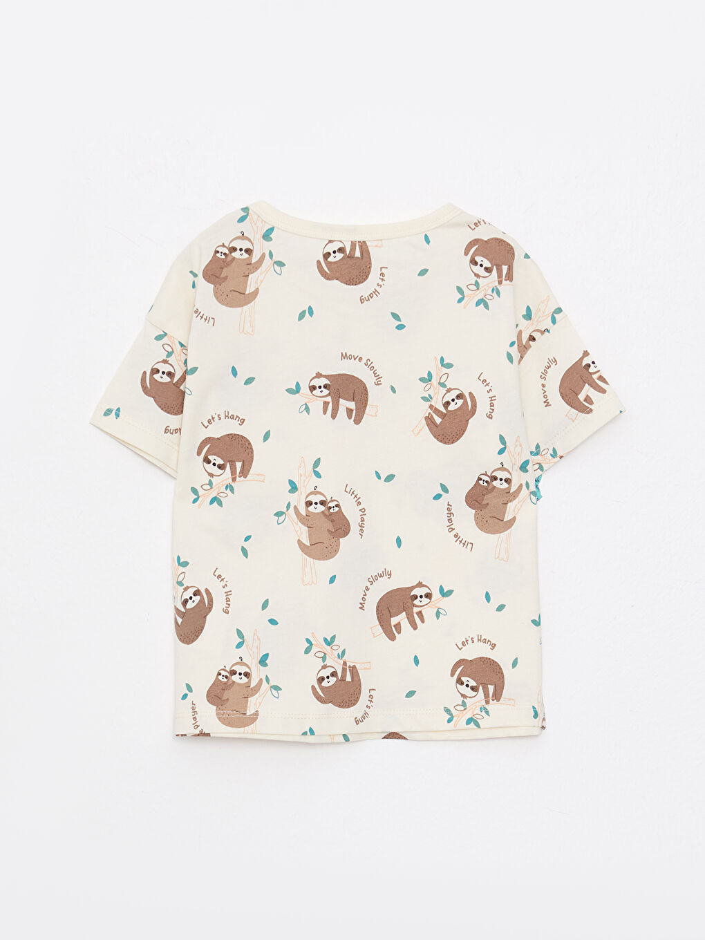 Crew Neck Short Sleeve Printed Cotton Baby Boy Pajamas Set-2