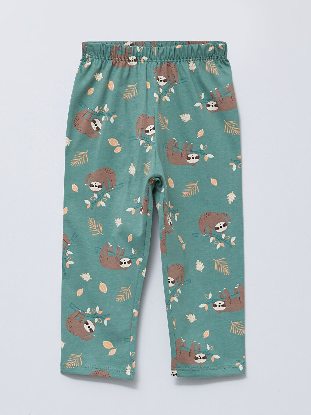 Polo Collar Short Sleeve Printed Cotton Baby Boy Pajamas Set-3