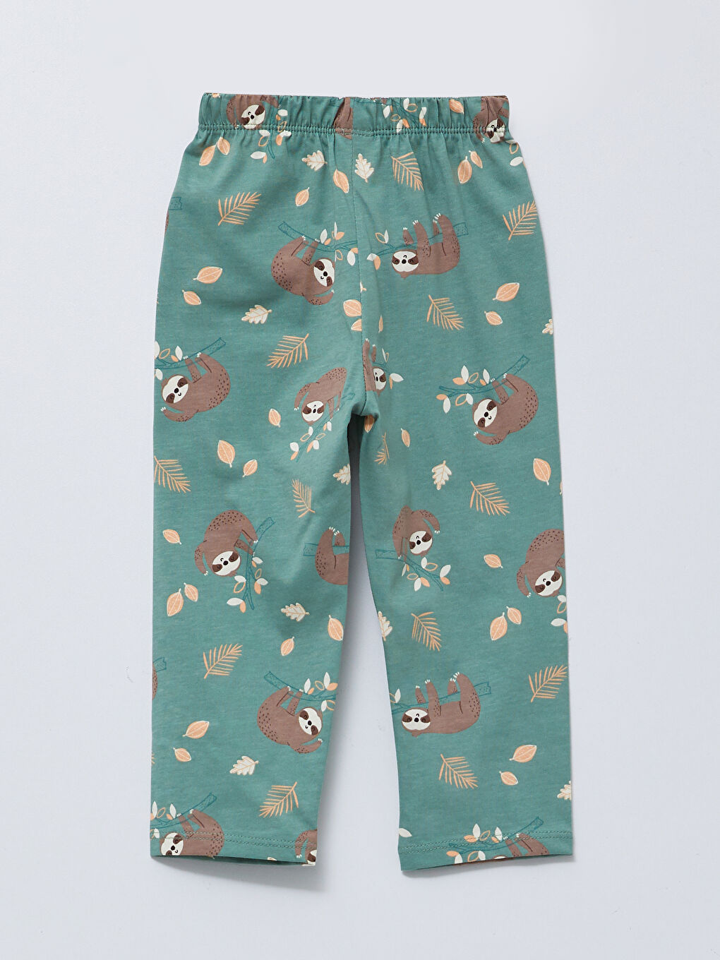 Polo Collar Short Sleeve Printed Cotton Baby Boy Pajamas Set-4