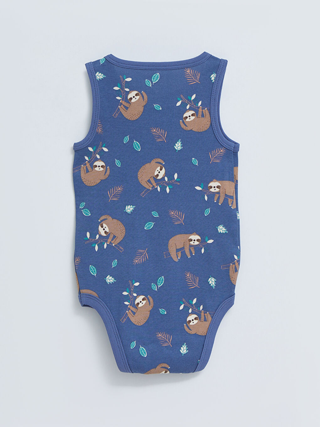 Crew Neck Printed Cotton Baby Boy Body With Snap Fastener 2 Pieces-4