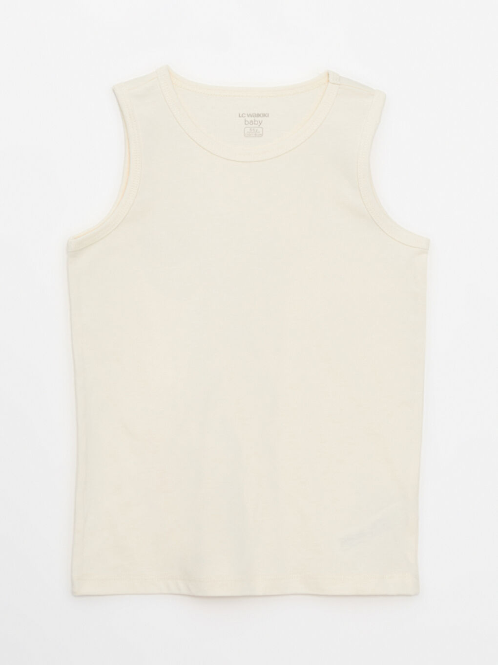 Ekru Bisiklet Yaka Pamuklu Erkek Bebek Atlet 3'lü-7