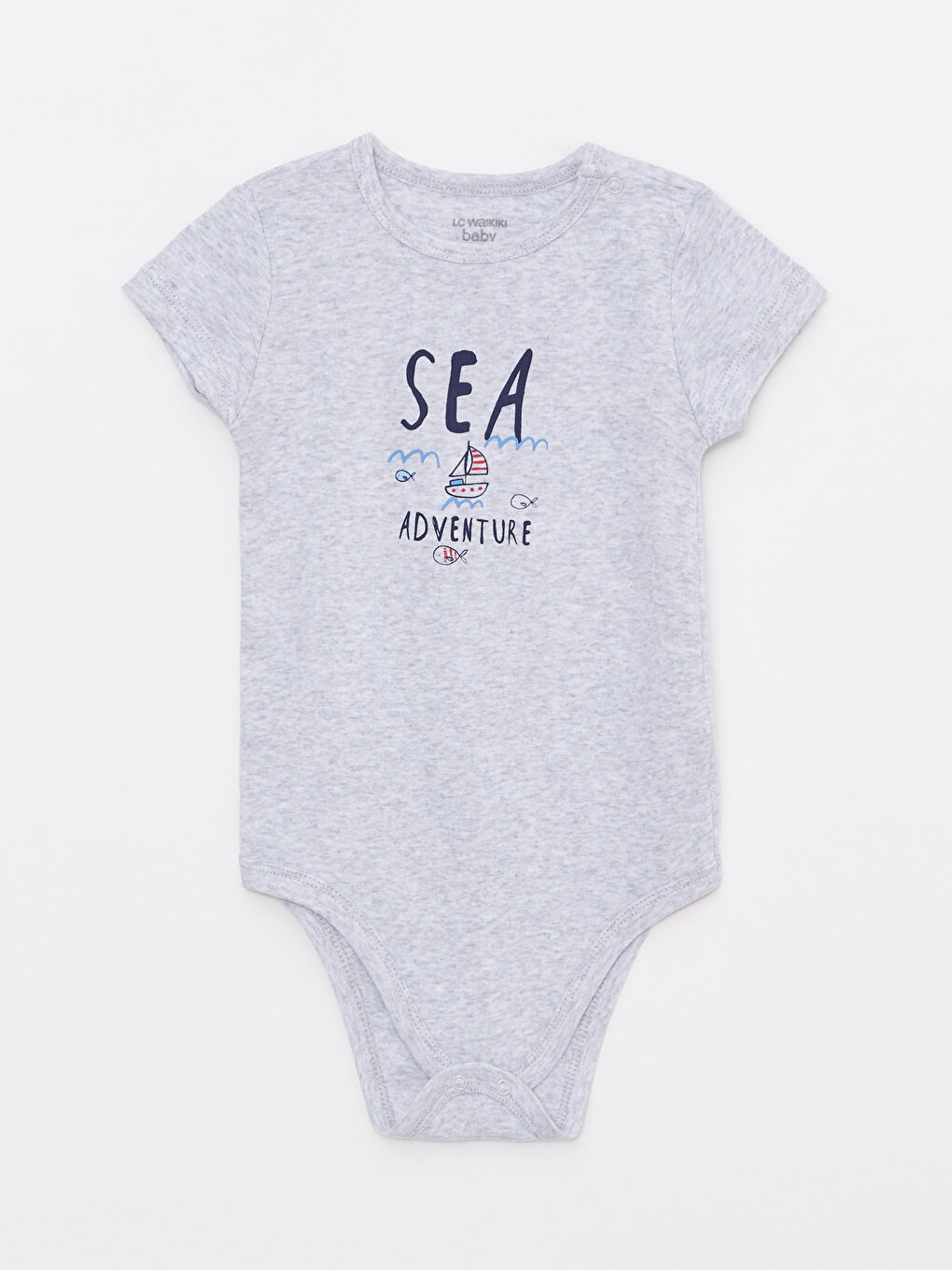 Lot de 2 Bodies Bébé Garçon en Coton Imprimé à Col Rond et Manches Courtes avec Boutons-Pression-1