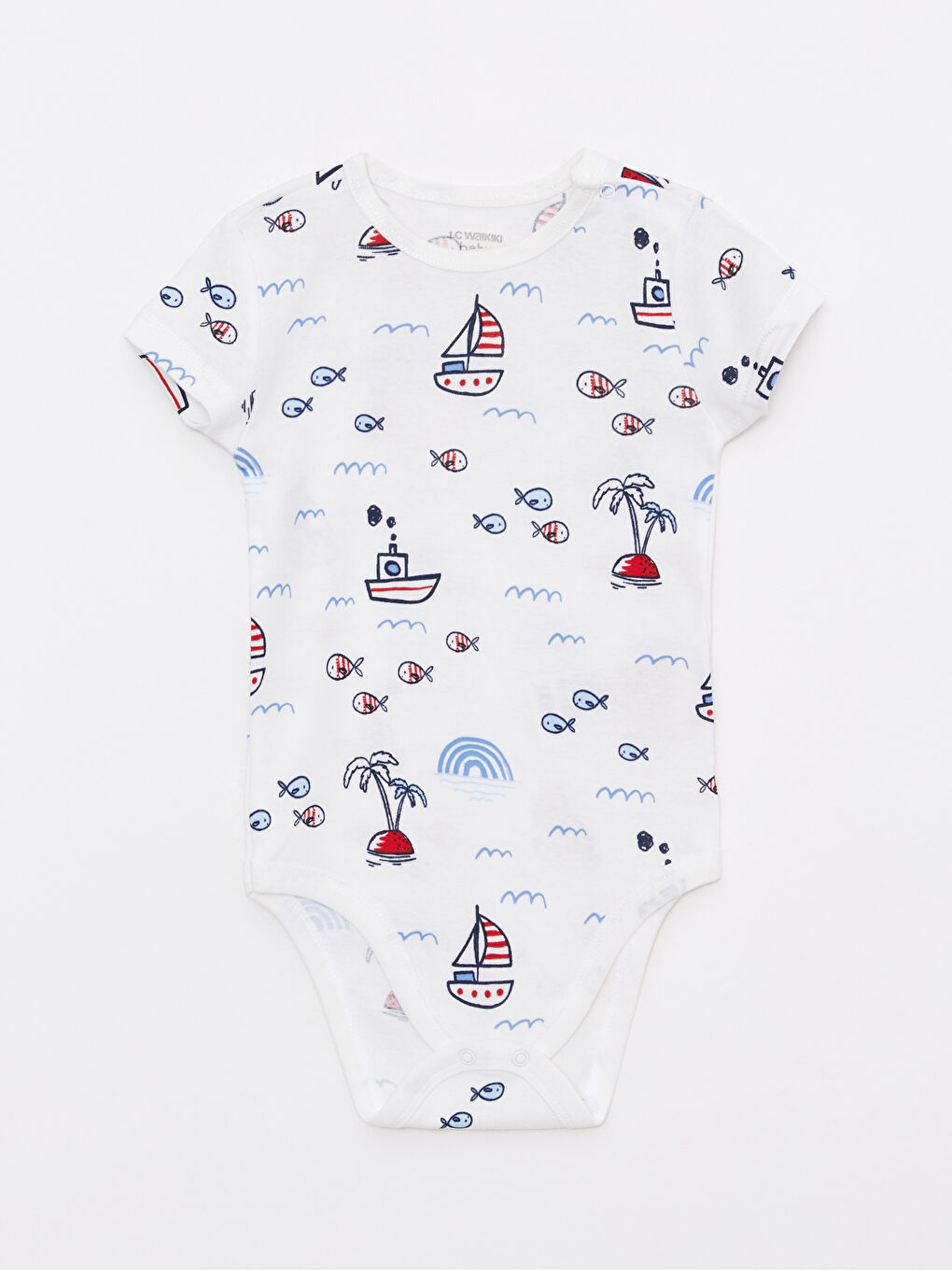 Lot de 2 Bodies Bébé Garçon en Coton Imprimé à Col Rond et Manches Courtes avec Boutons-Pression-2