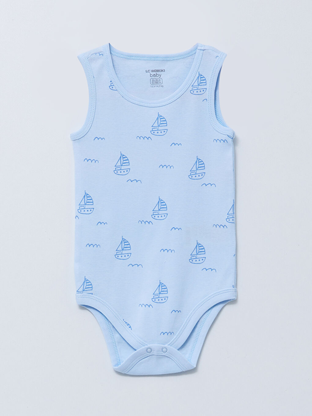 Crew Neck Baby Boy Snap Snap Bodysuit 2 Pack-2