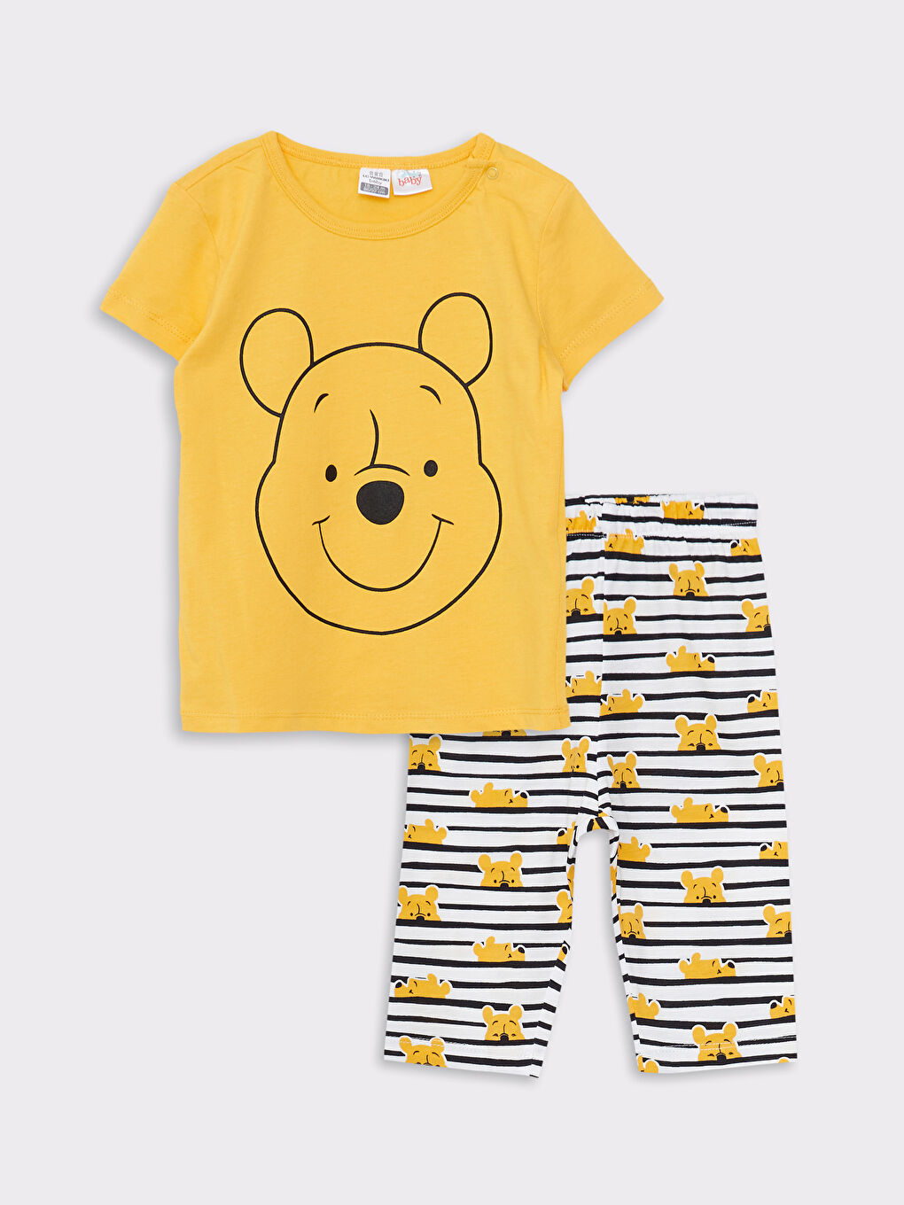 LCW baby Crew Neck Short Sleeved Winnie the Pooh Printed Baby Boy Pajamas Set -S26314Z1-FVD