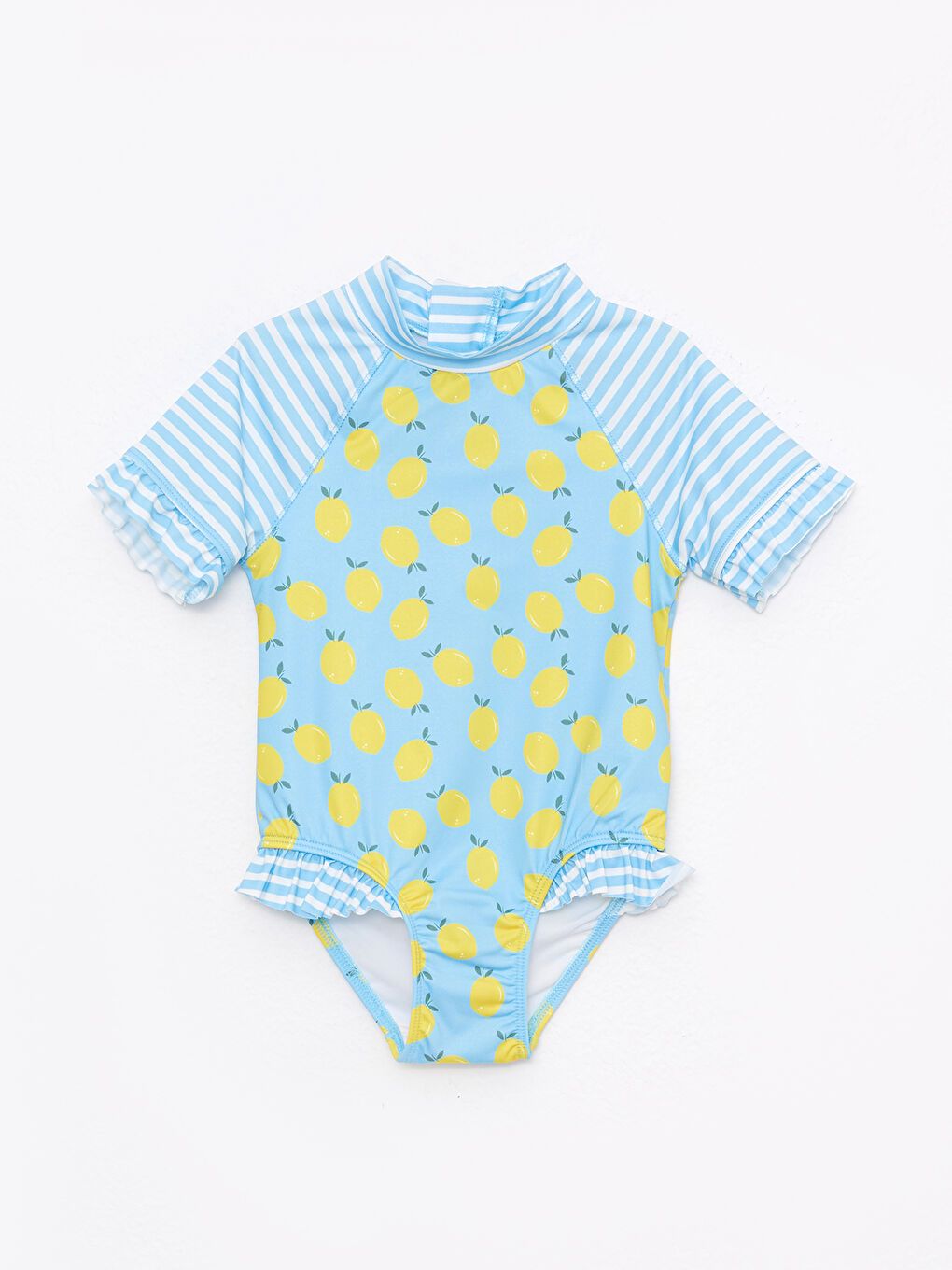 Printed Baby Girl Swimsuit With Flexible Fabric
