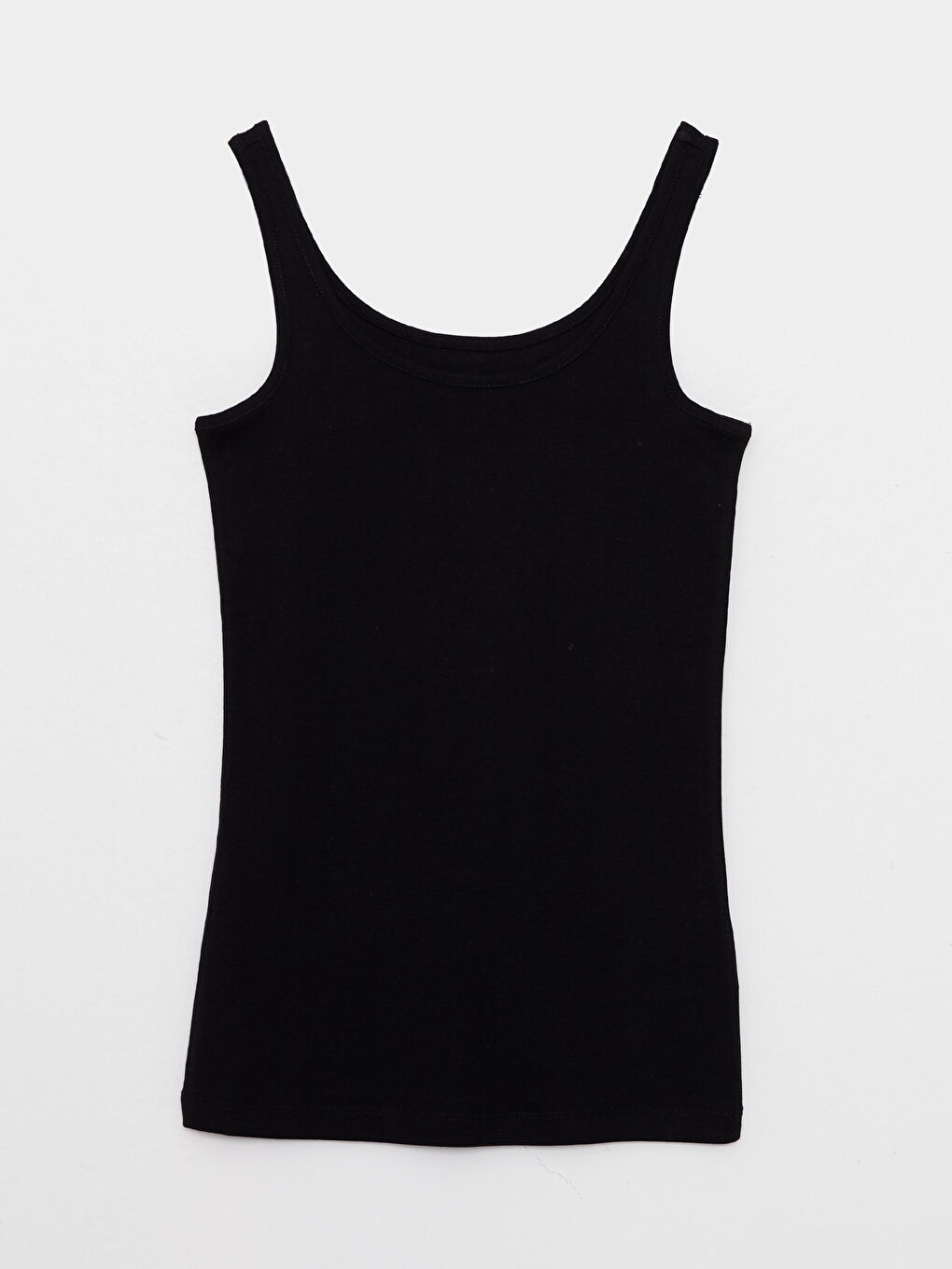 قميص داخلي بدون أكمام قطن سادة بياقة على شكل حرف U للسيدات-5