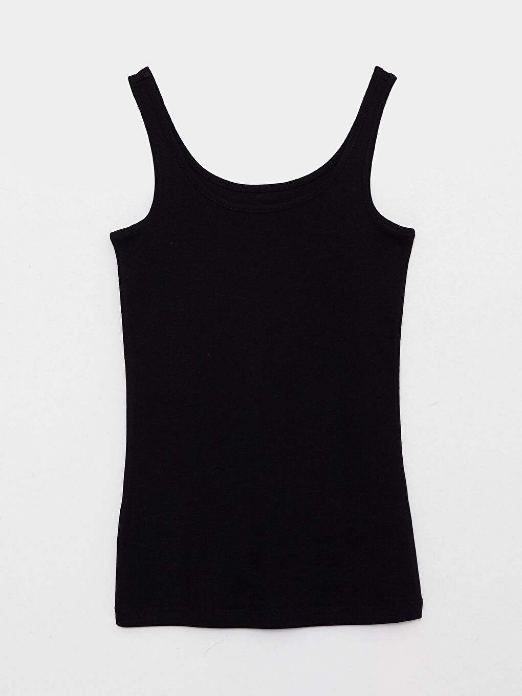 قميص داخلي بدون أكمام قطن سادة بياقة على شكل حرف U للسيدات-6