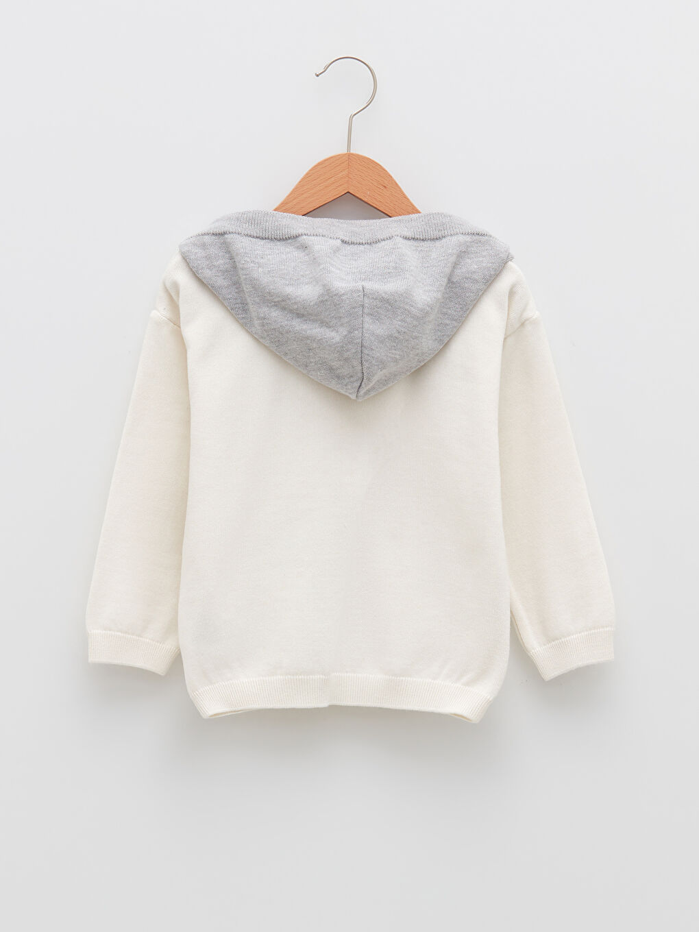 Cardigan en tricot à manches longues avec fermeture à boutons pour bébé garçon à capuche-1