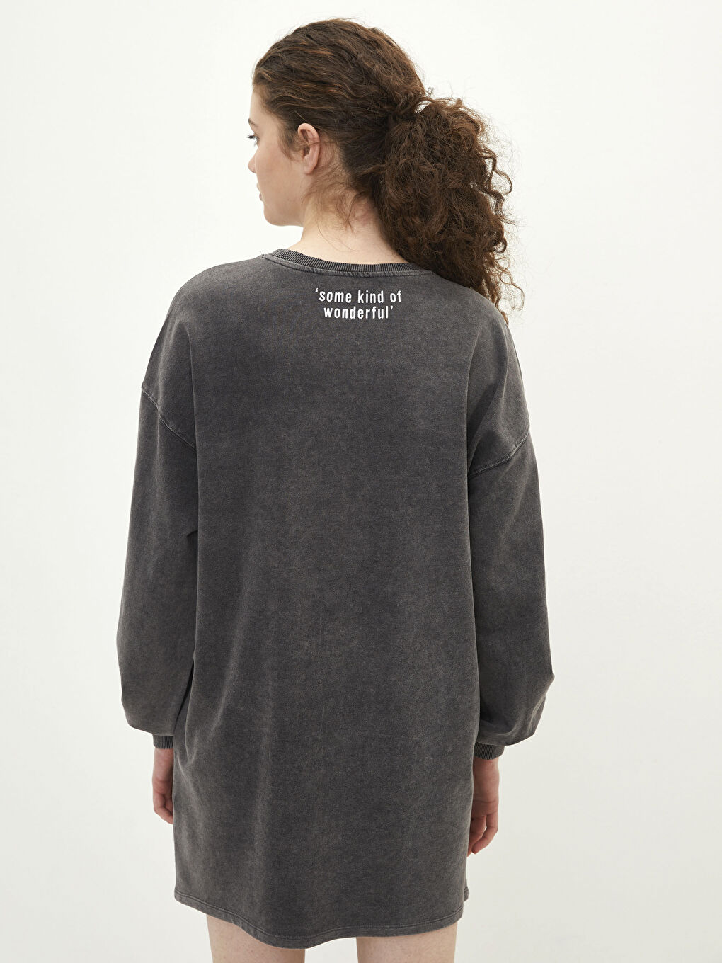 Crew Neck Printed Long Sleeve Women's Dress -S26334Z8-QT6