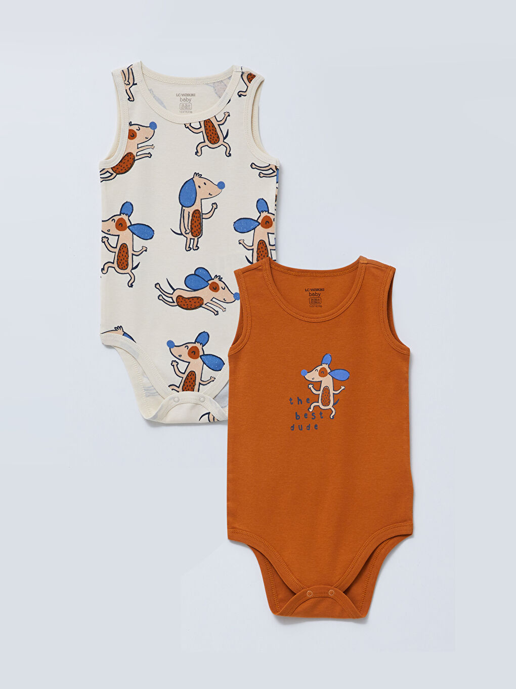 Боди Для Малышей Мальчиков С Круглым Вырезом И Кнопками, 2 Шт.