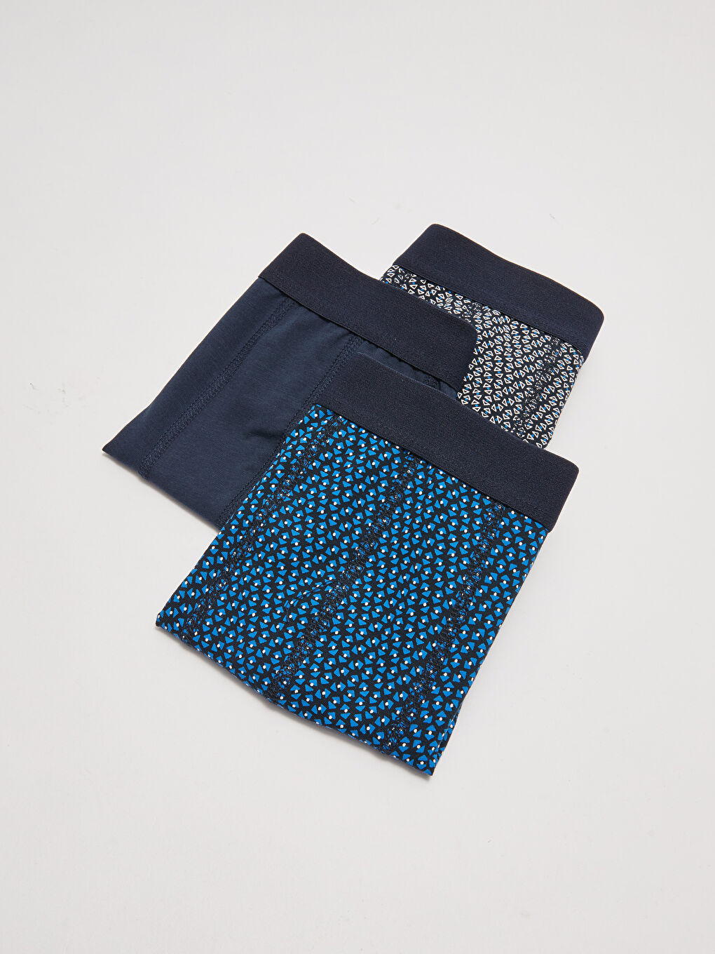 Lacivert Standart Kalıp Pamuklu Esnek Erkek Boxer 3'lü-1