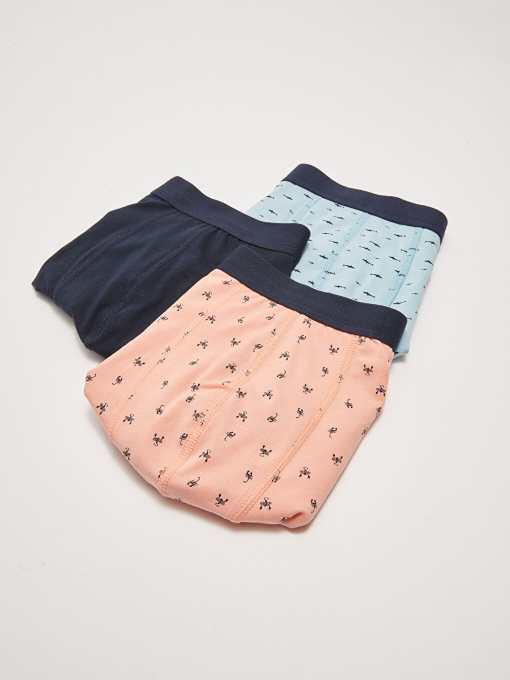 Стандартна кройка памучни еластични боксерки за мъже 3 опаковки-1