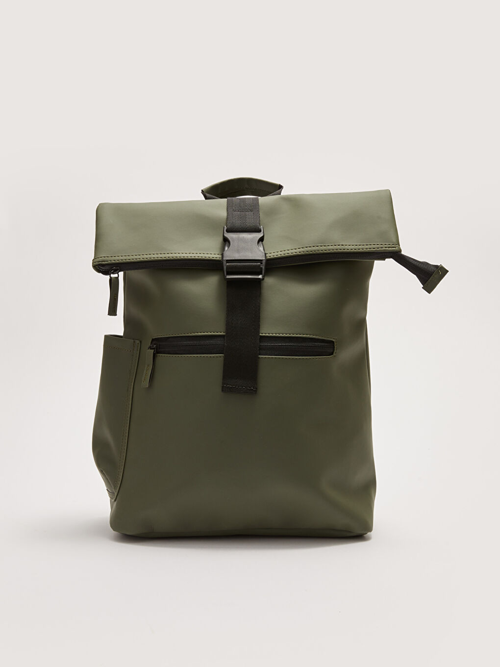 Haki Deri Görünümlü Erkek Sırt Çantası-1