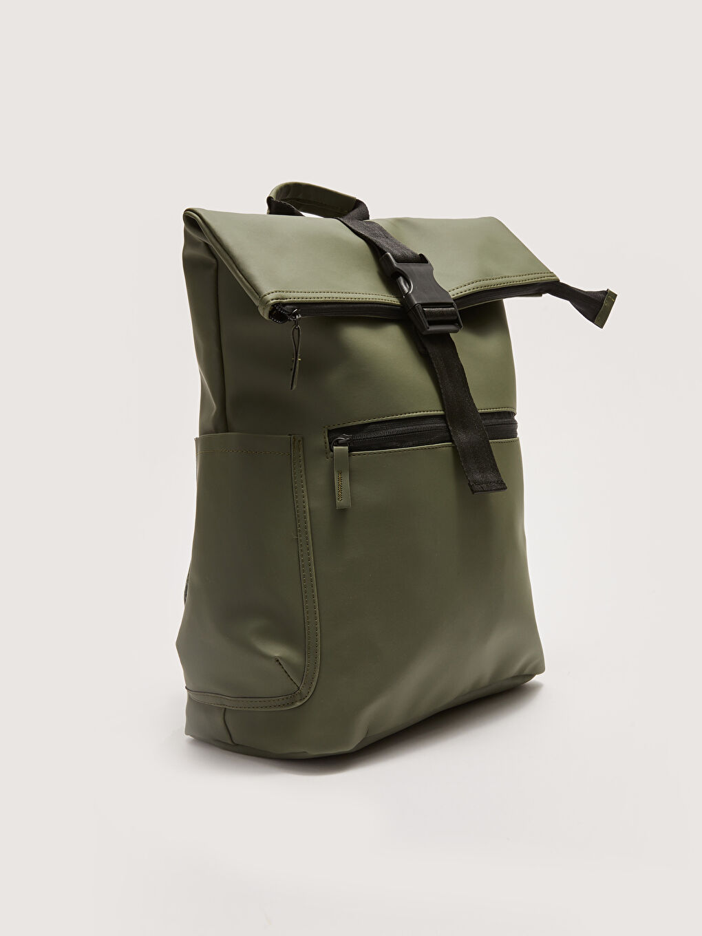 Haki Deri Görünümlü Erkek Sırt Çantası-2