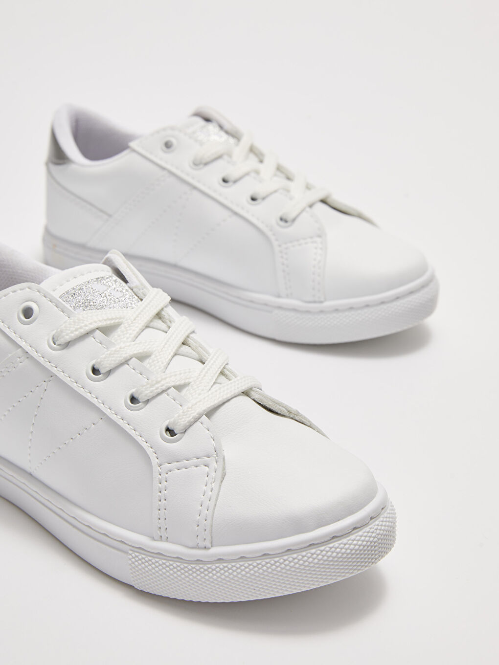 Leather Look Lace-Up Girls' Sneakers-2