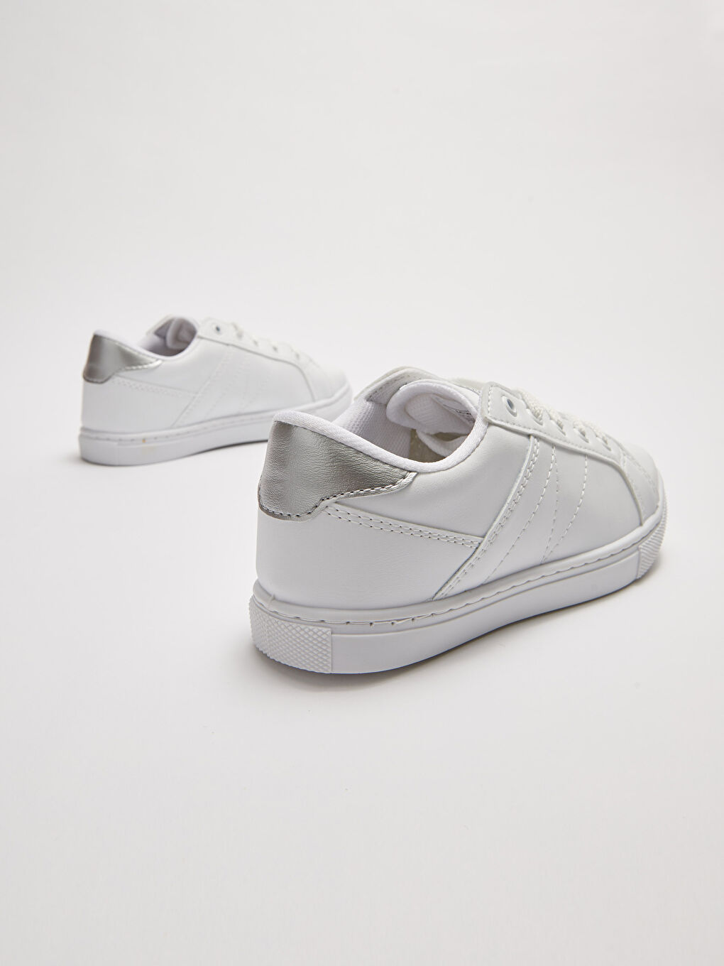 Leather Look Lace-Up Girls' Sneakers-4