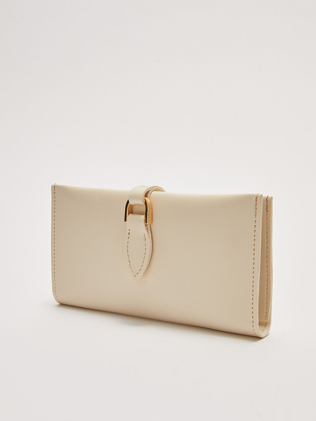 Bej Deri Görünümlü Kadın Cüzdan-1