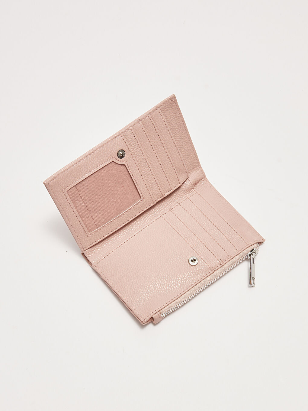 Pembe Deri Görünümlü Kadın Cüzdan-4