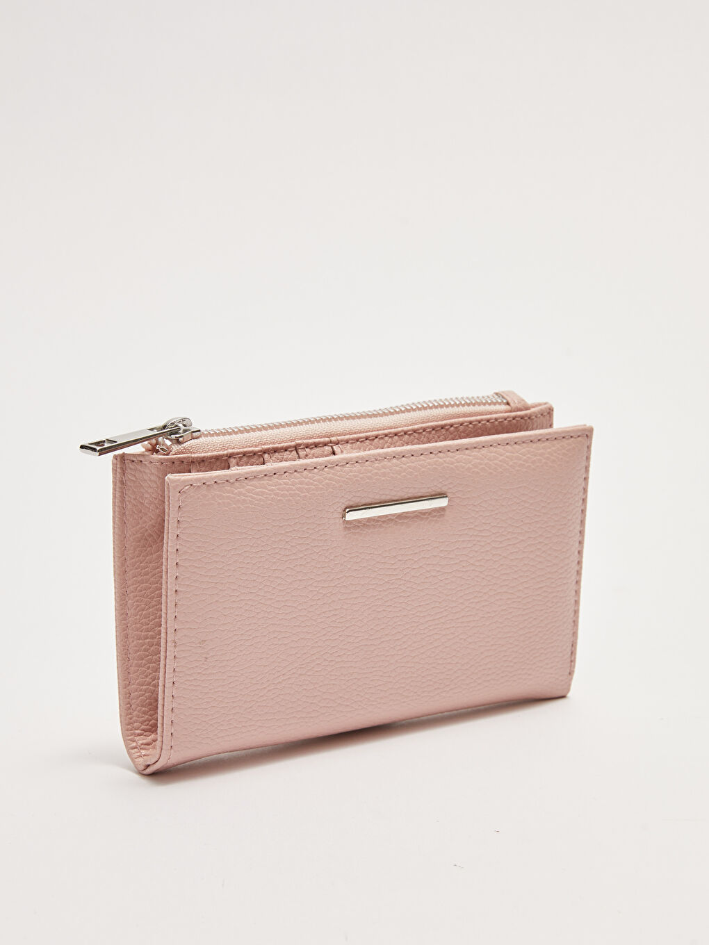 Pembe Deri Görünümlü Kadın Cüzdan-1