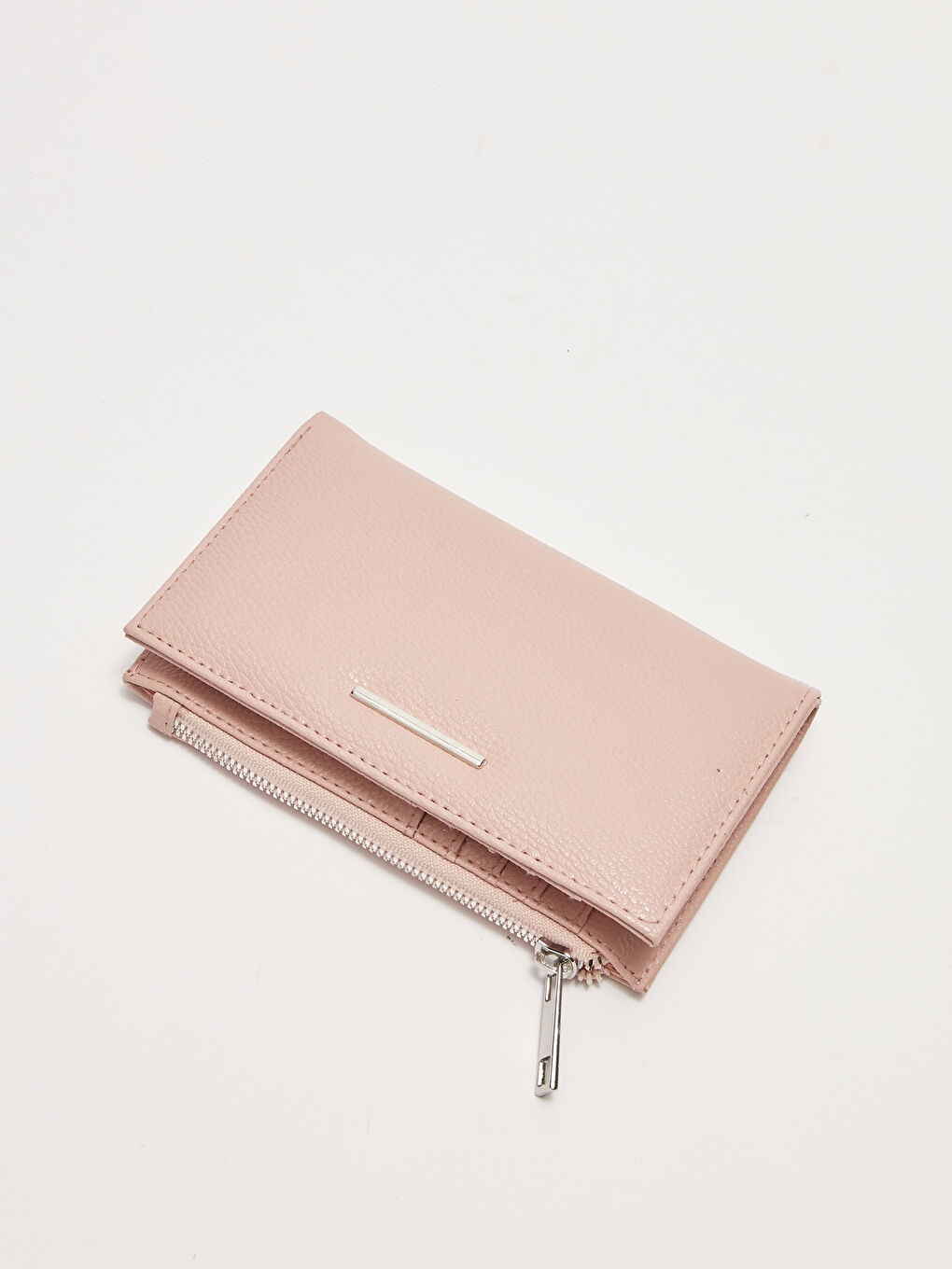Pembe Deri Görünümlü Kadın Cüzdan-3