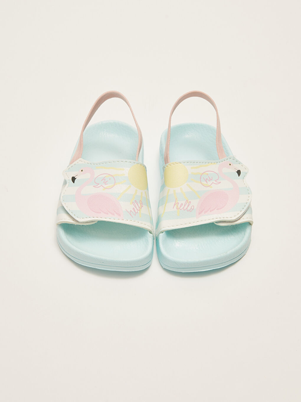 Yeşil Tek Bantlı Baskılı Kız Bebek Plaj Sandaleti-2