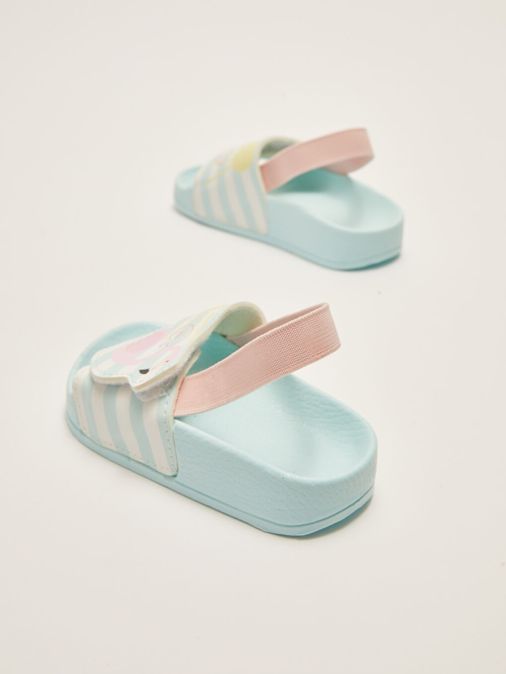 Yeşil Tek Bantlı Baskılı Kız Bebek Plaj Sandaleti-4