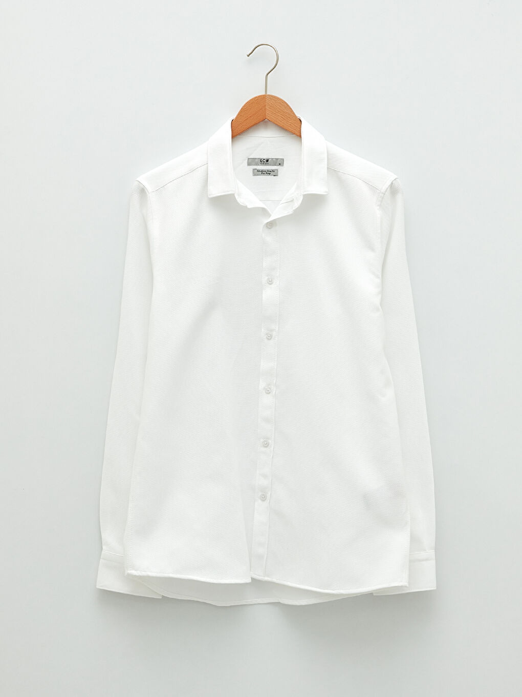 Beyaz Slim Fit Uzun Kollu Erkek Gömlek-6