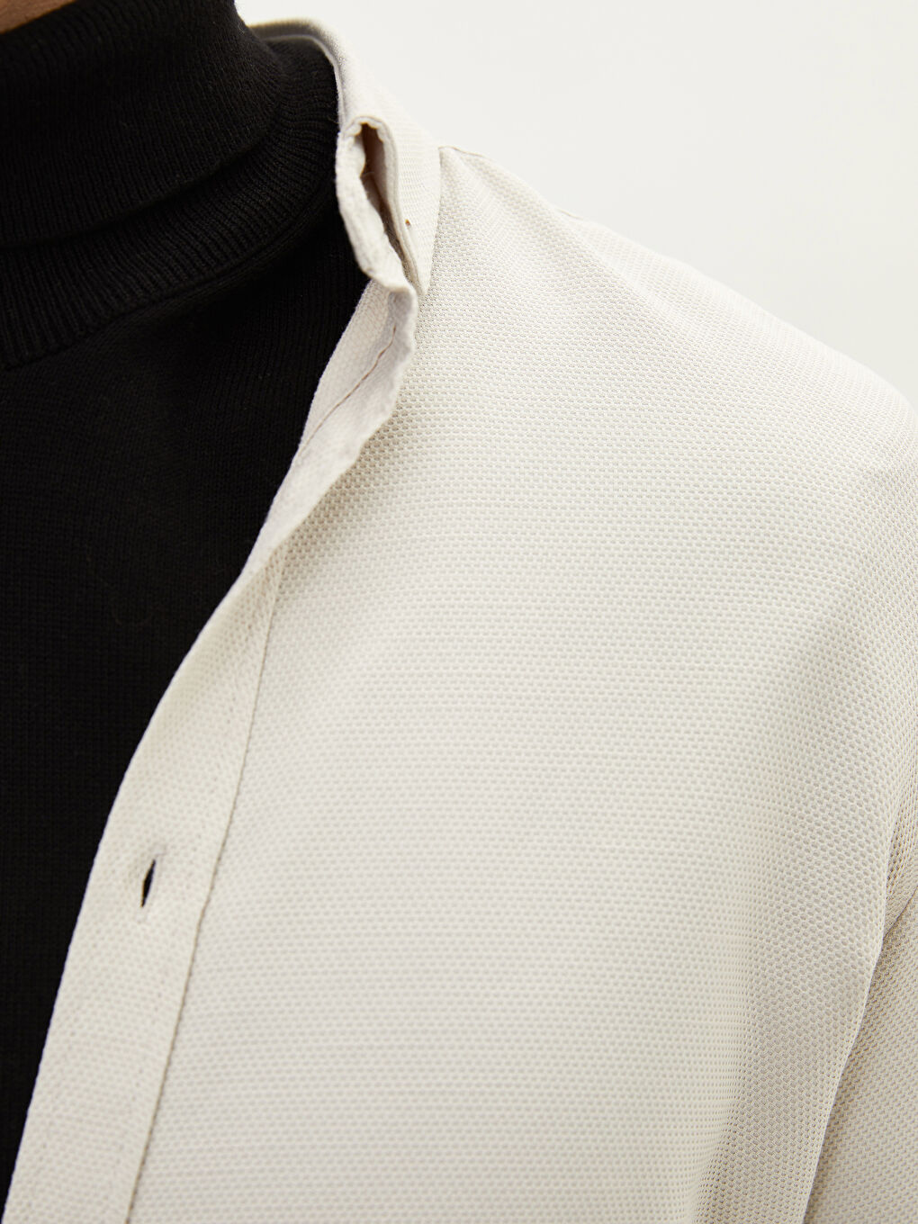 Gri Slim Fit Uzun Kollu Erkek Gömlek-3