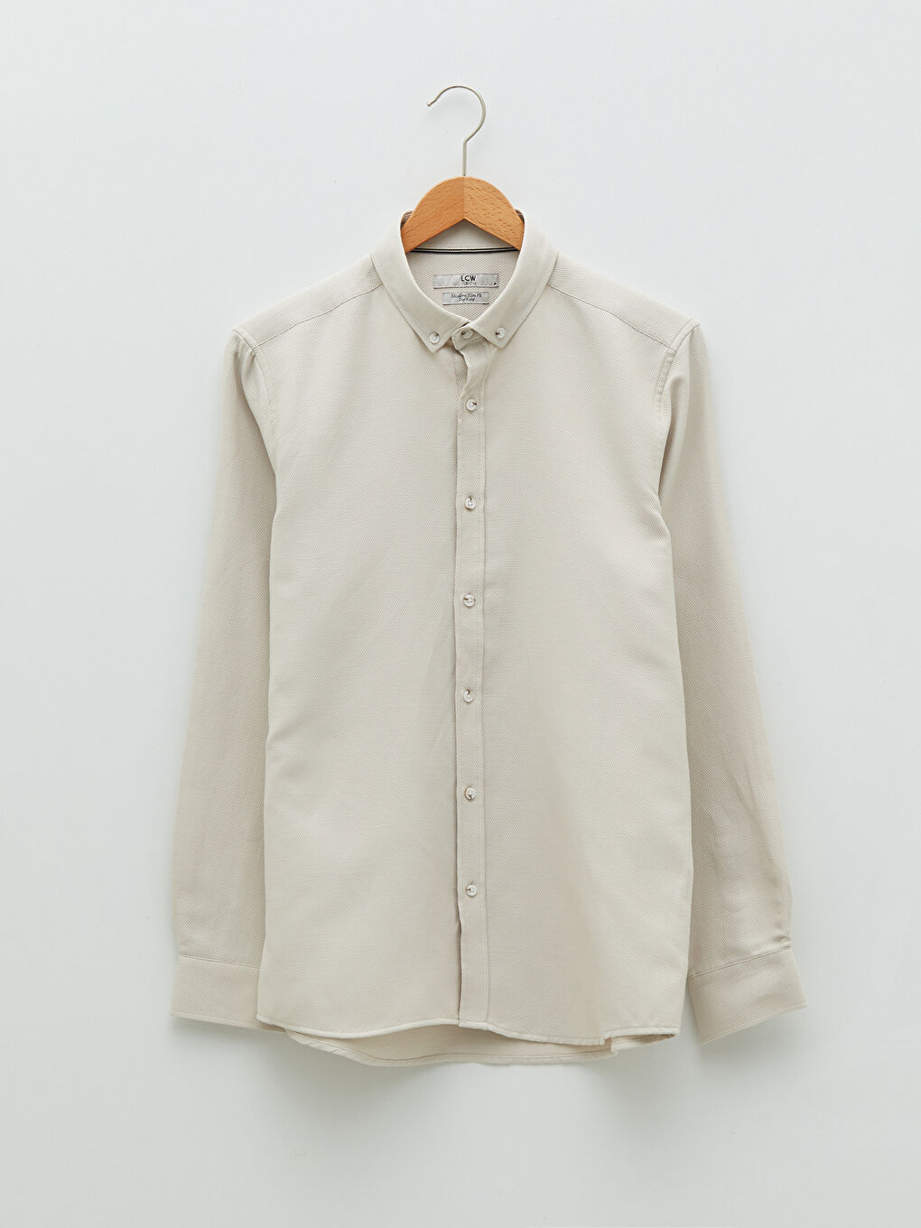 Gri Slim Fit Uzun Kollu Erkek Gömlek-5