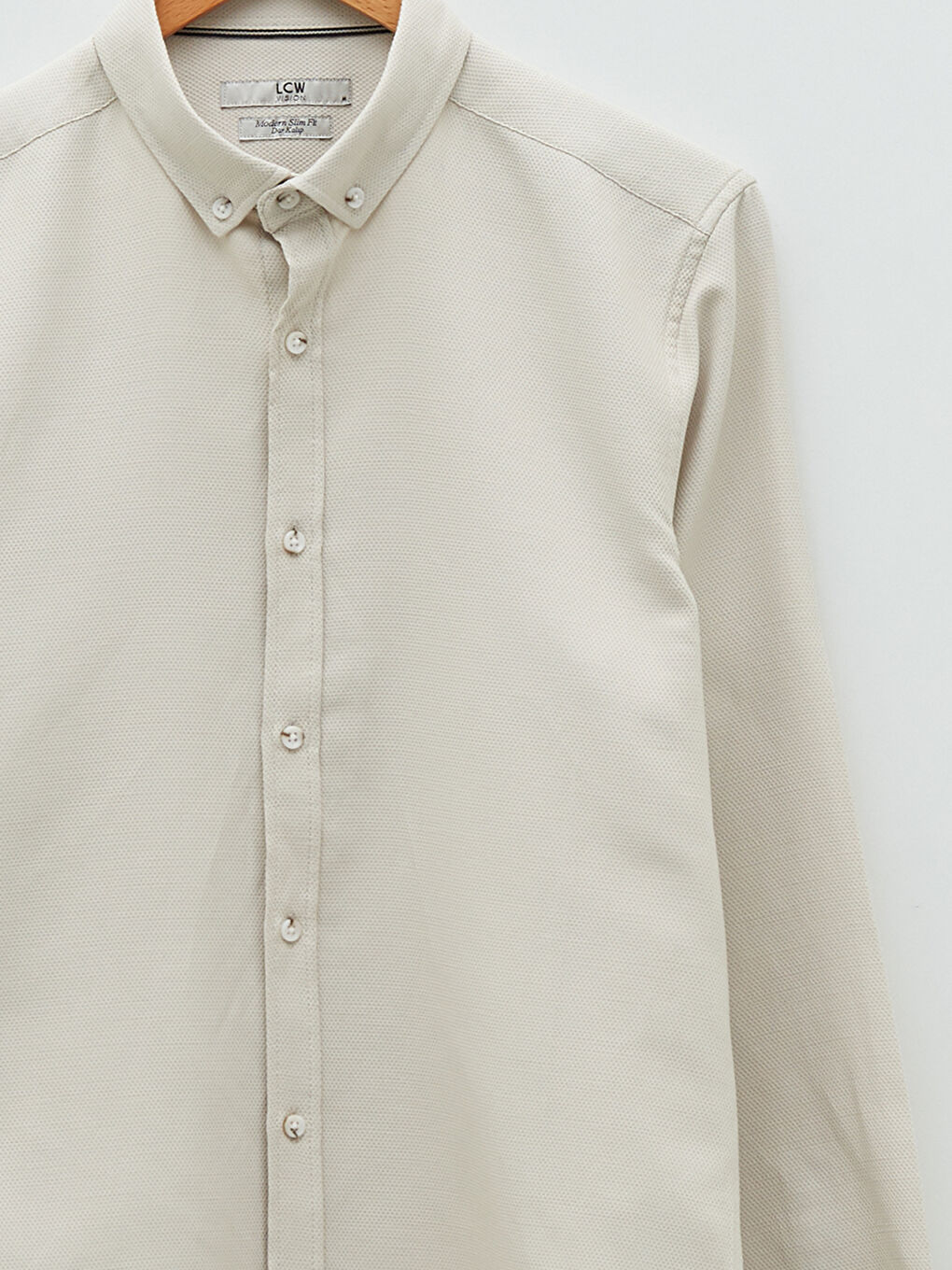 Gri Slim Fit Uzun Kollu Erkek Gömlek-7