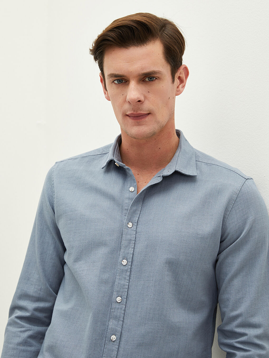 Mavi Slim Fit Uzun Kollu Erkek Gömlek-1