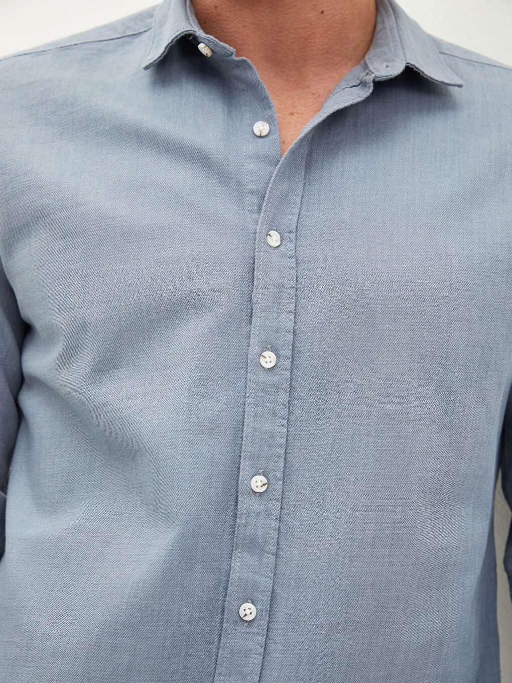 Mavi Slim Fit Uzun Kollu Erkek Gömlek-3