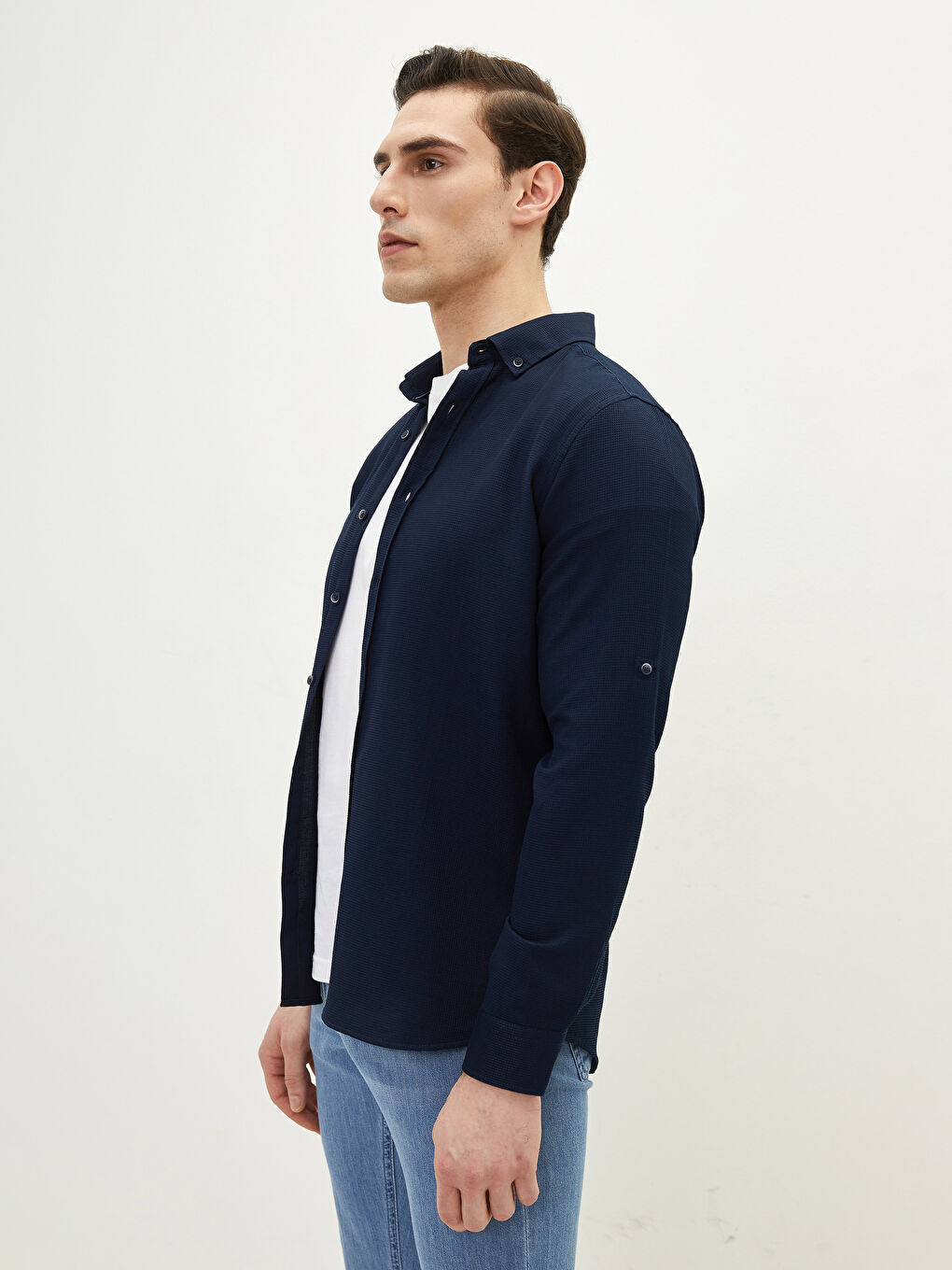 Slim Fit Long Sleeve Men's Shirt-1