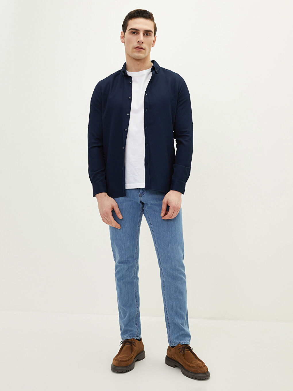 Slim Fit Long Sleeve Men's Shirt-2