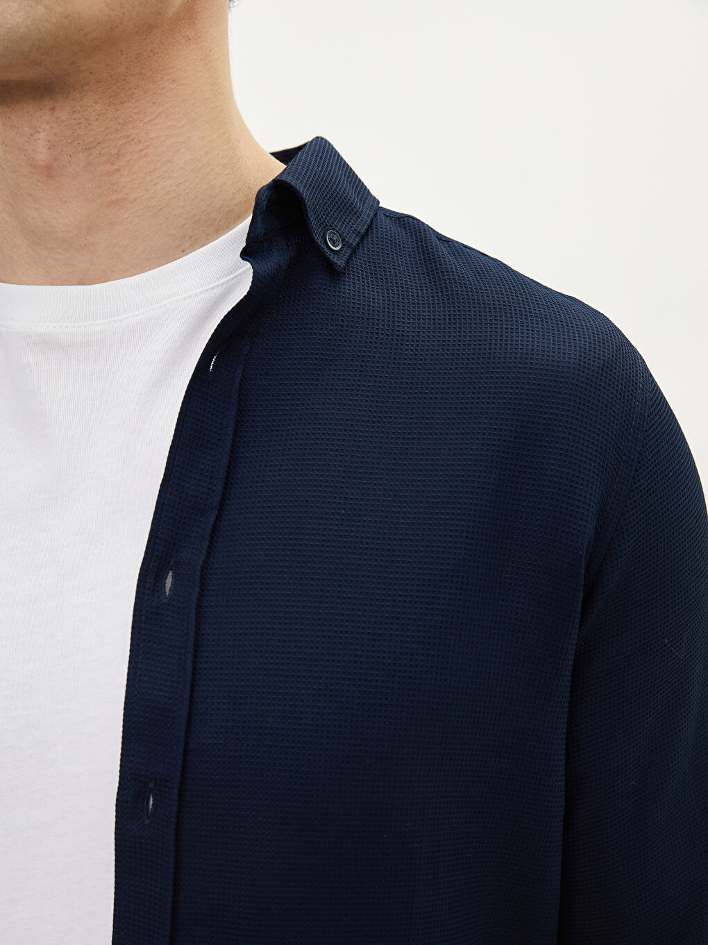 Slim Fit Long Sleeve Men's Shirt-3