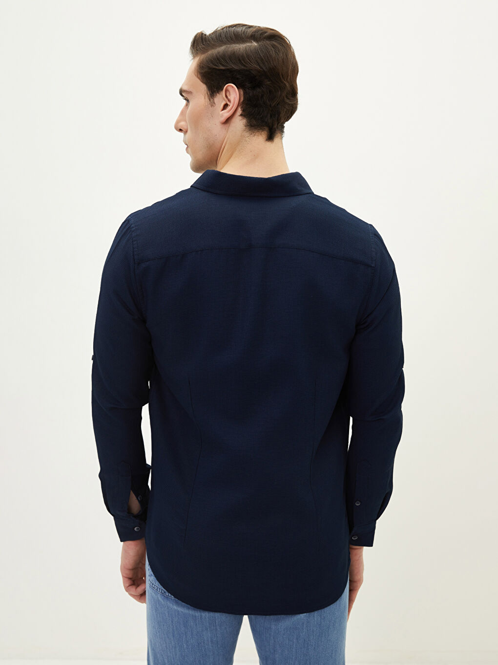 Slim Fit Long Sleeve Men's Shirt-4