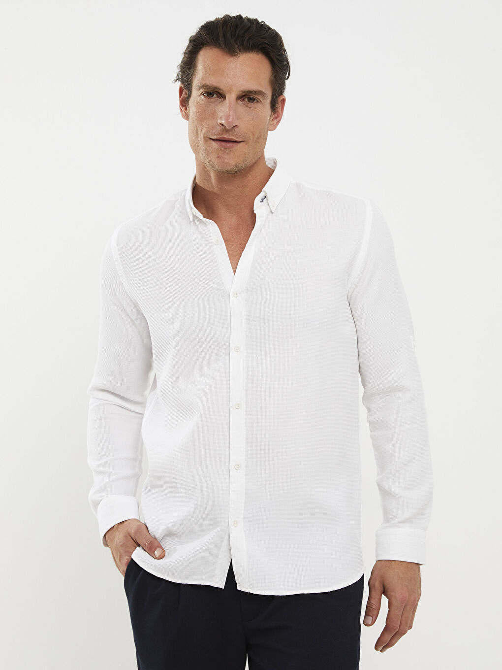 Slim Fit Long Sleeve Men's Shirt