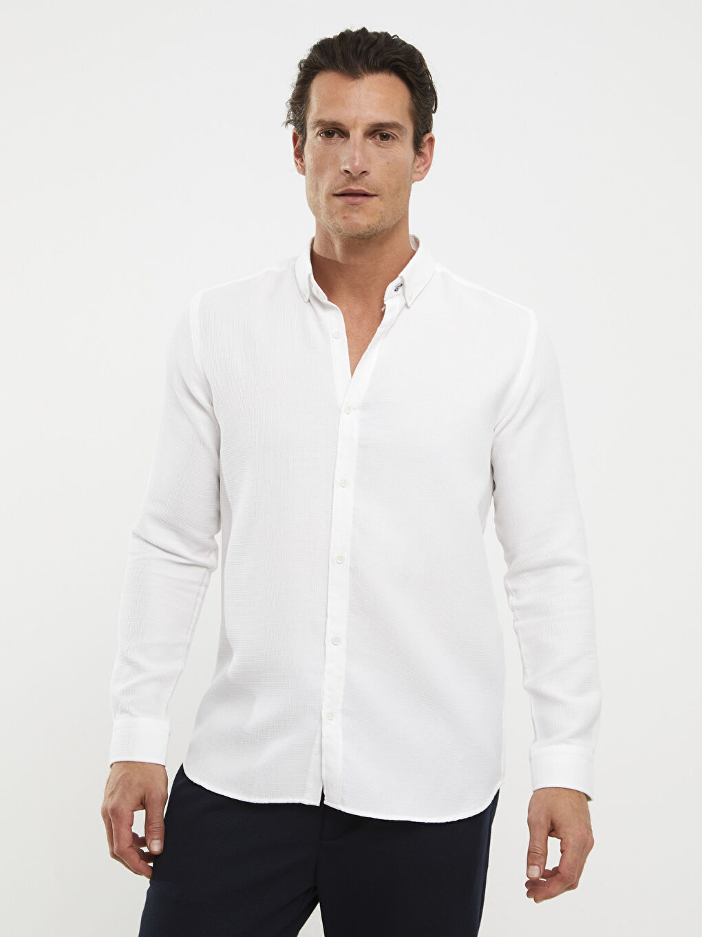 Slim Fit Long Sleeve Men's Shirt-1
